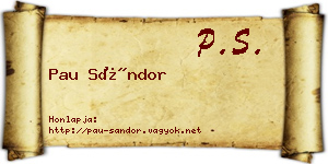 Pau Sándor névjegykártya